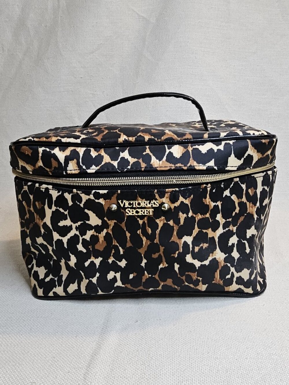 Victoria's Secret Leopard Train Case Travel Cosmetic Bag